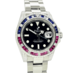 Gmt-master ii custom black diamond set dial 40mm