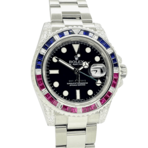 Gmt-master ii custom black diamond set dial 40mm