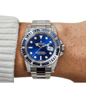 Submariner blue dial sapphire diamond bezel 40mm