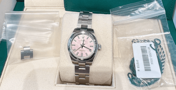 Oyster perpetual pink dial 28mm
