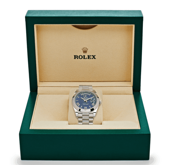Day-date platinum blue dial 40mm