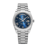 Day-date platinum blue dial 40mm