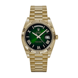 Day-date yellow gold green numeral dial 40mm