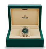 Day-date yellow gold green numeral dial 40mm
