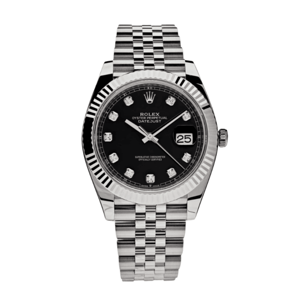 Date just black diamond dial 41mm