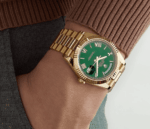 Day-date yellow gold green numerals dial 40mm