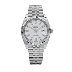 Date just steel white dial 41mm