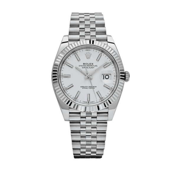 Date just steel white dial 41mm
