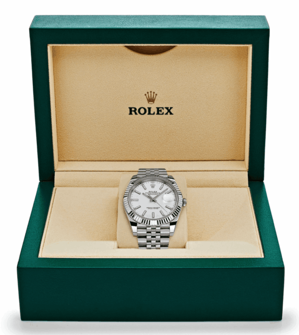 Date just steel white dial 41mm