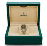 Date just ladies yellow gold diamond green dial 31mm