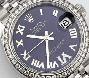 Date just ladies violet roman dial 31mm