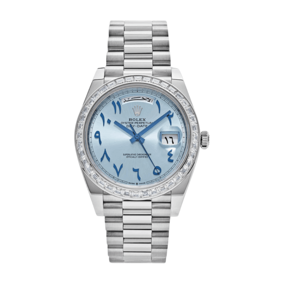 Day-date ice blue arabic dial diamond 40mm