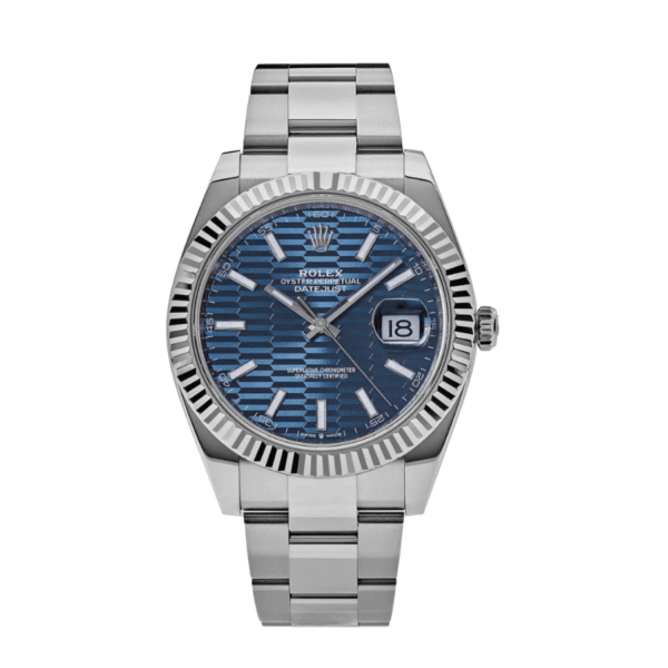 Date just fluted motif blue dial oyster 41mm