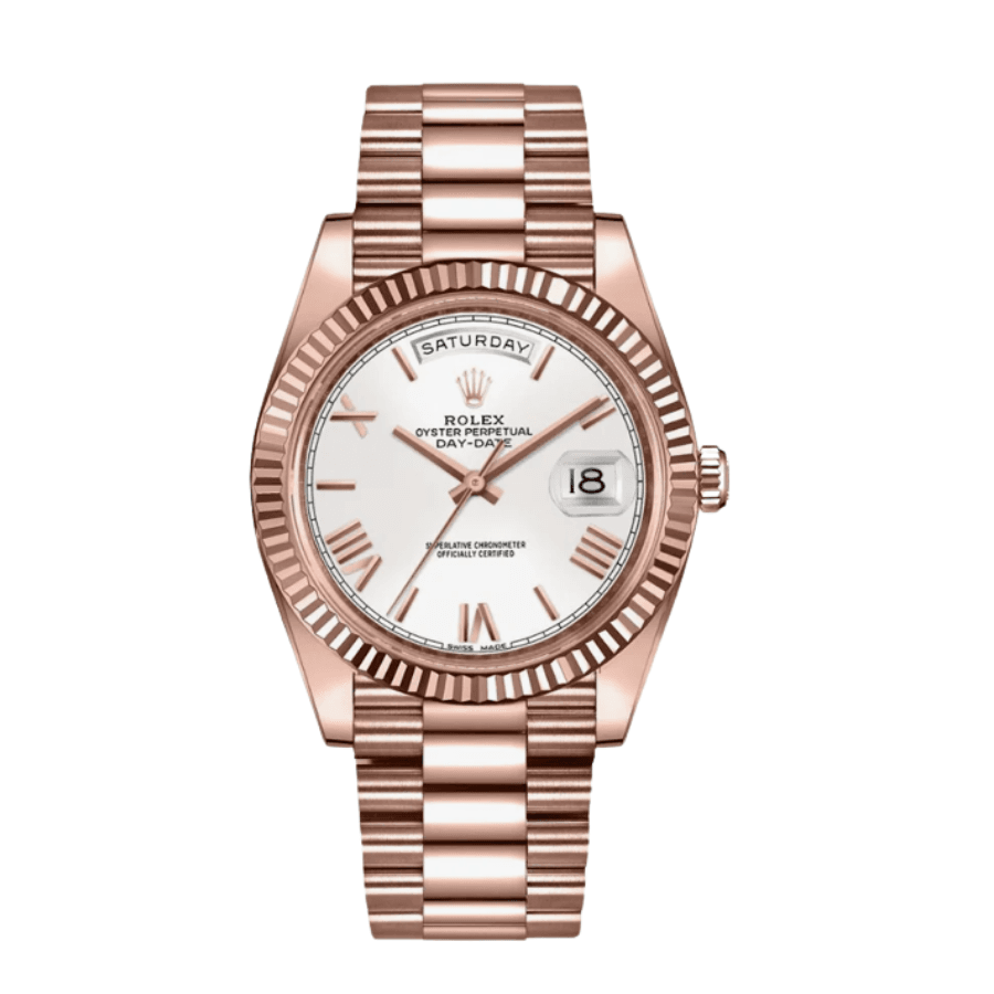 Day-date rose gold white roman dial 40mm