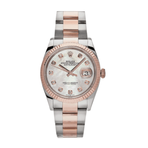 Date just rose gold mother of pearl diamond dial 36mm