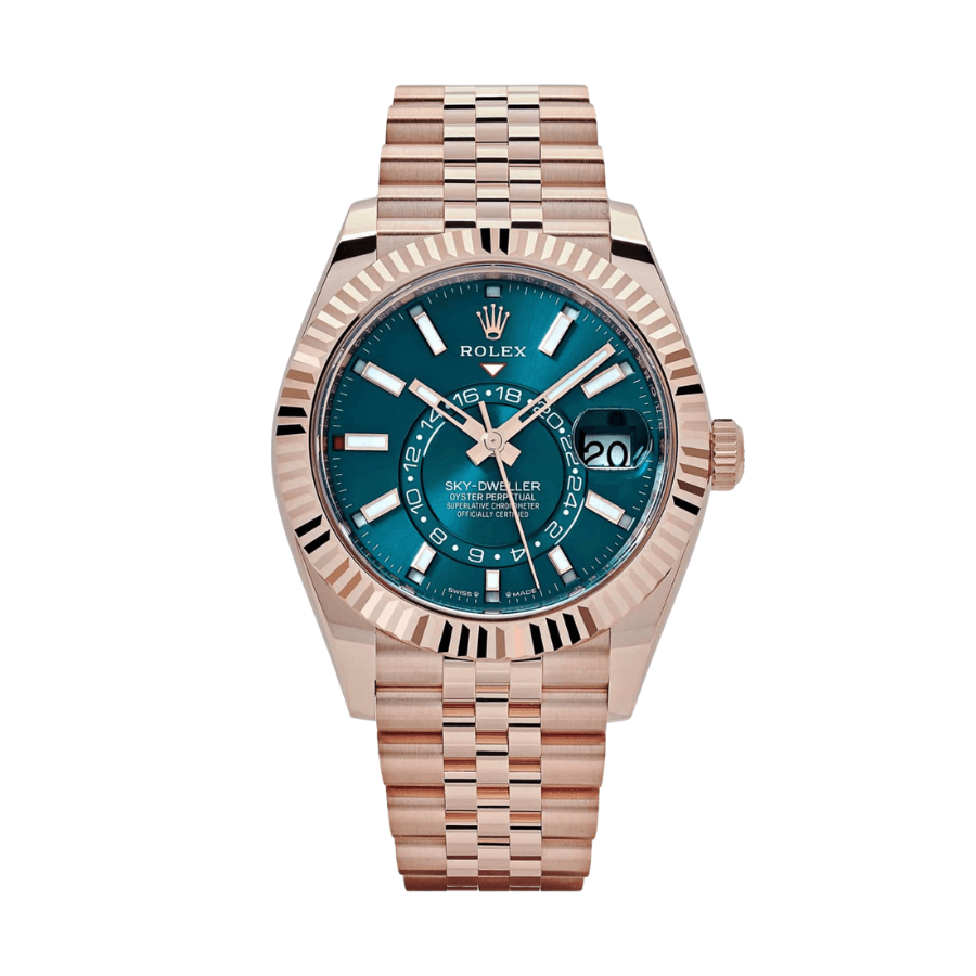 Sky-dweller gold blue dial jubilee 42mm