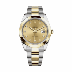 Date just yellow gold champagne diamond dial 41mm