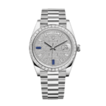 Day-date diamond paved sapphire dial 40mm