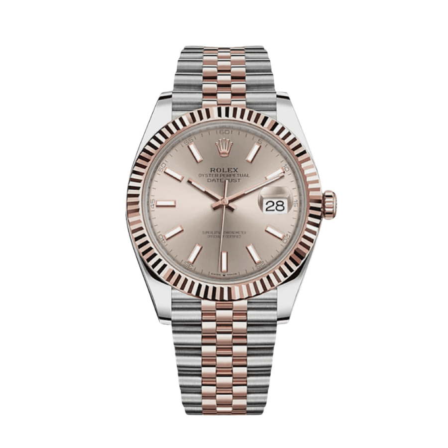 Date just rose gold sundust dial 41mm