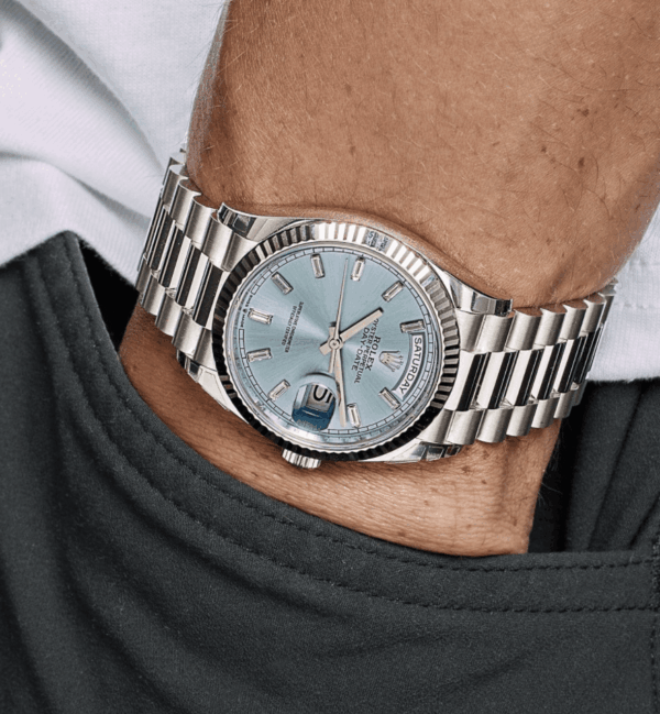 Day-date ice blue baguette dial 36mm