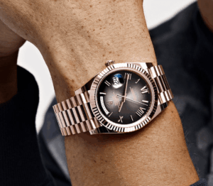 Day-date rose gold slate ombre dial 40mm
