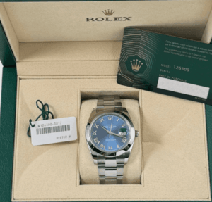Date just steel blue roman dial oyster 41mm