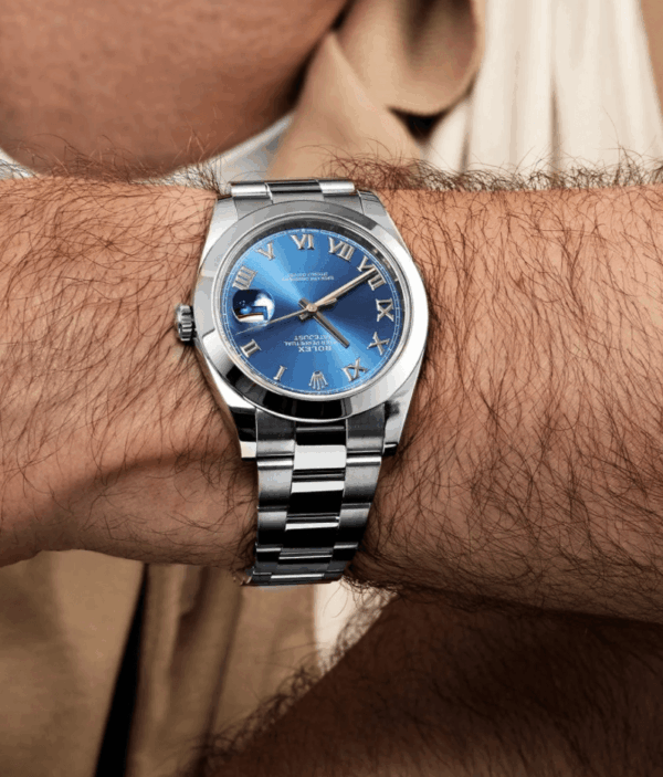 Date just steel blue roman dial oyster 41mm