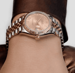 Date just ladies rose roman pink dial 31mm