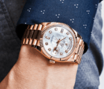 Day-date rose gold mother of pearl diamond dial 36mm