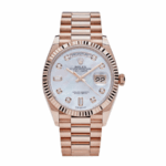 Day-date rose gold mother of pearl diamond dial 36mm