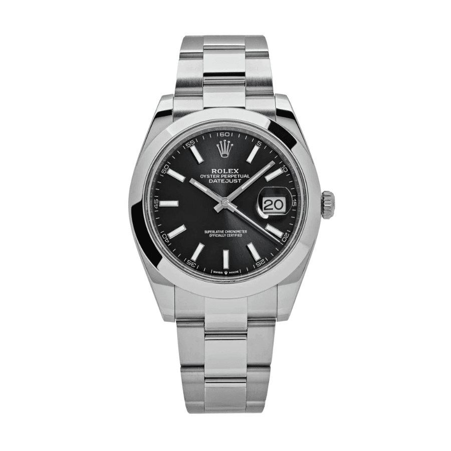 Date just steel black oyster dial 41mm