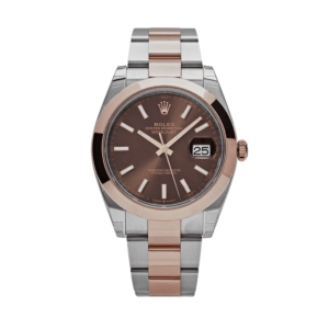 Date just rose gold chocolate dial 41mm