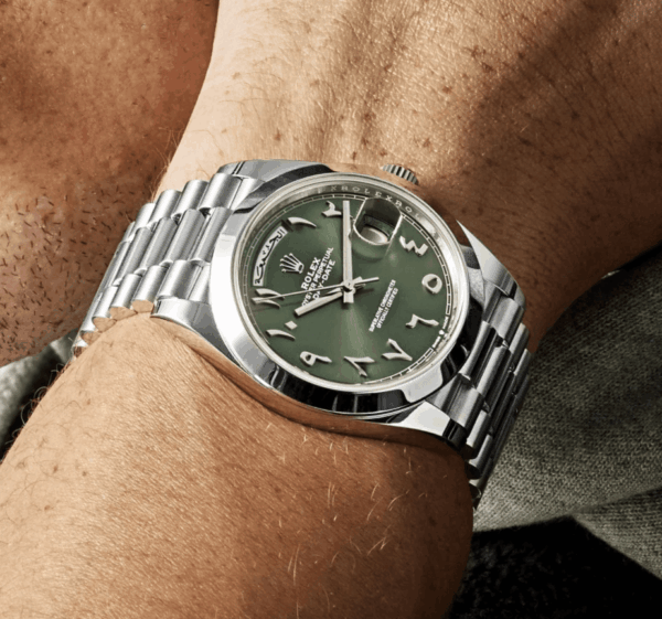 Day-date olive green arabic dial 40mm