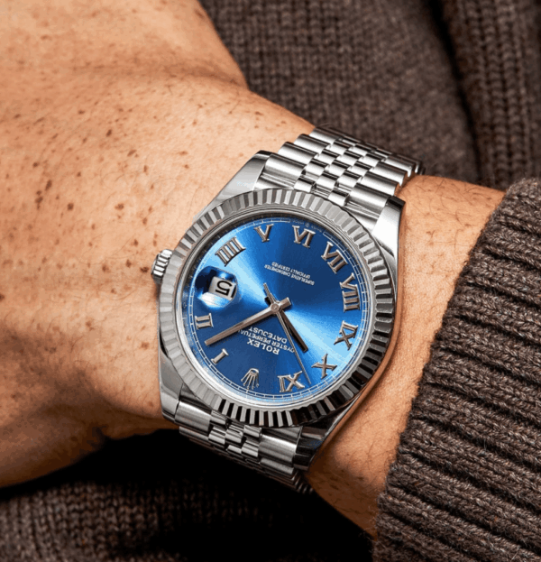 Date just steel blue diamond dial 41mm