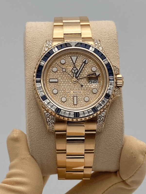 Gmt-master ii yellow gold dial 40mm