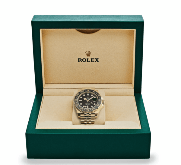 Gmt-master ii yellow gold black dial 40mm