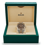 Date just two toned rose gold brown dial 41mm