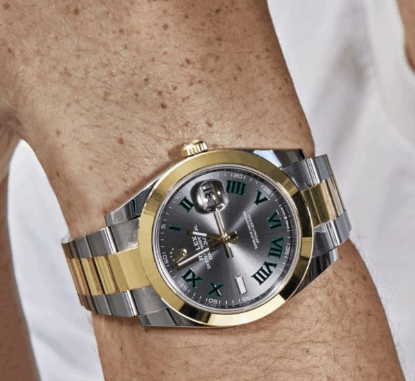 Date just wimbledon yellow gold state dial 41mm
