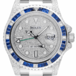 Gmt-master ii custom bezel diamond pave dial 40mm