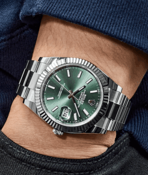 Date just mint green dial 41mm