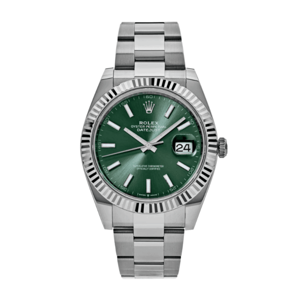 Date just mint green dial 41mm