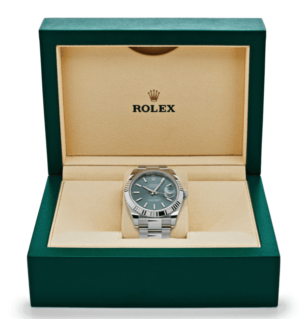 Date just mint green dial 41mm