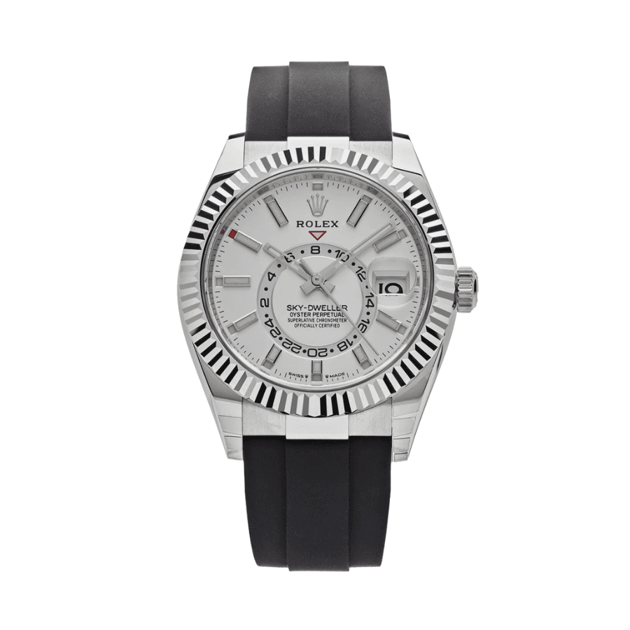Sky-dweller white dial oysterflex 42mm