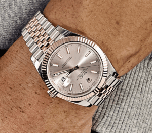 Date just rose gold sundust dial 41mm