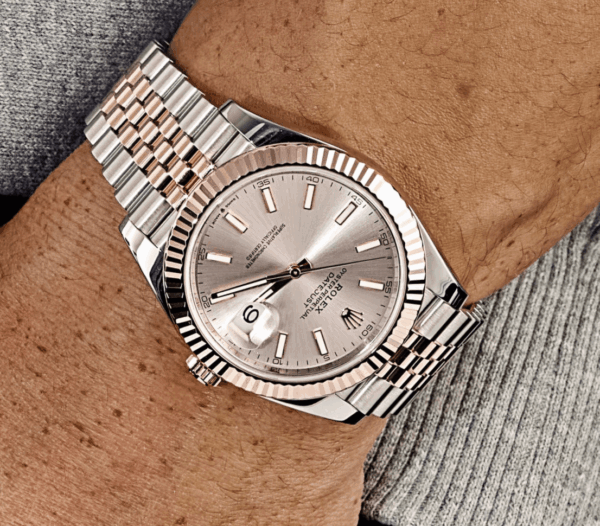 Date just rose gold sundust dial 41mm
