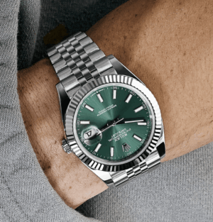 Date just steel green dial 41mm