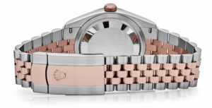 Date just rose gold silver fluted motif dial 36mm