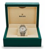 Date just rose gold silver fluted motif dial 36mm