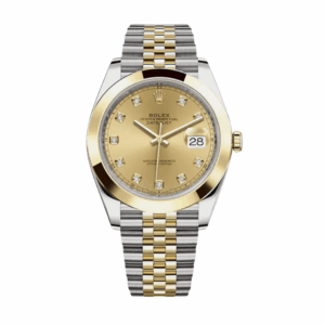 Date just yellow gold champagne diamond dial 41mm