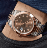 Date just rose gold chocolate diamond dial 41mm